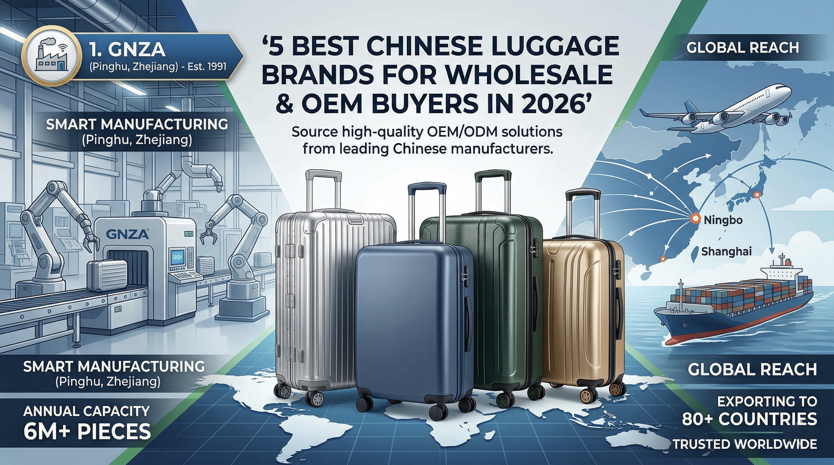 5 Best Chinese Luggage Brands for Wholesale and OEM Buyers in 2026