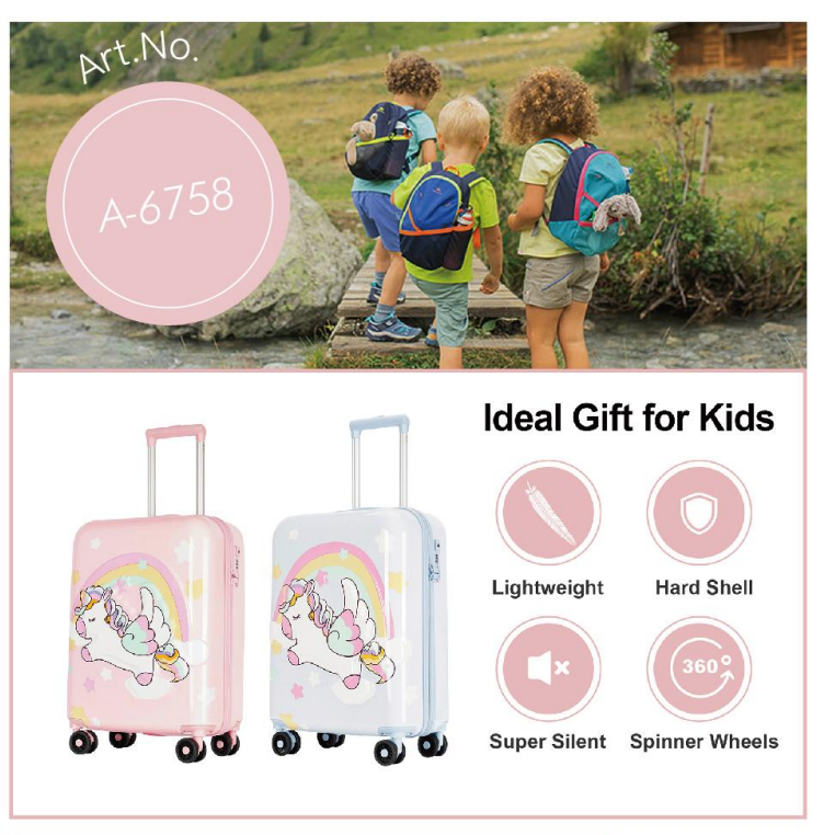 High-Strength ABS+PC Unicorn Kids' Luggage